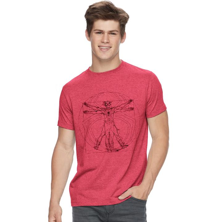 Men's Spider-man Sketch Tee, Size: Large, Red