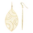 Overlapping Circles Nickel Free Marquise Drop Earrings, Women's, Drk Yellow