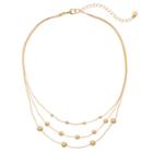 Lc Lauren Conrad Beaded Multi Strand Necklace, Women's, Gold