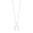 Love This Life Sterling Silver Wishbone Pendant Necklace, Women's