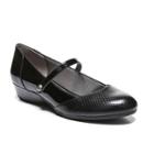 Lifestride Flora Women's Wedge Mary Jane Shoes, Size: 7 Wide, Black