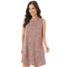 Women's Apt. 9&reg; Printed French Terry Swing Dress, Size: Xl, Rust Paisley