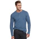 Big & Tall Sonoma Goods For Life&trade; Slim-fit Garment-dyed Henley, Men's, Size: 3xl Tall, Med Blue