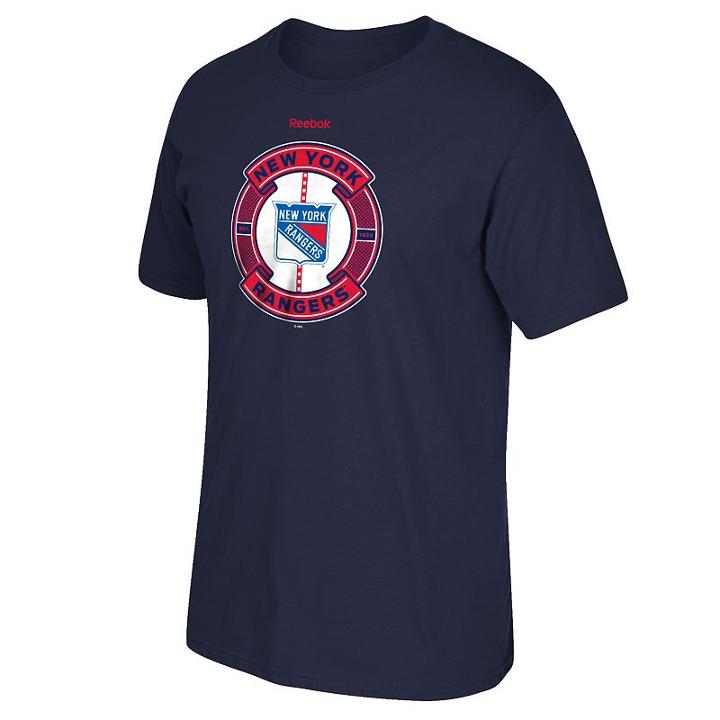Reebok, Men's New York Rangers Slick Pass Tee, Size: Medium, Blue