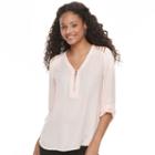 Juniors' Candie's&reg; Strappy Shoulder Long Sleeve Top, Girl's, Size: Xl, Brt Pink