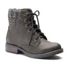 So&reg; Skipper Girls' Combat Boots, Size: 2, Med Grey