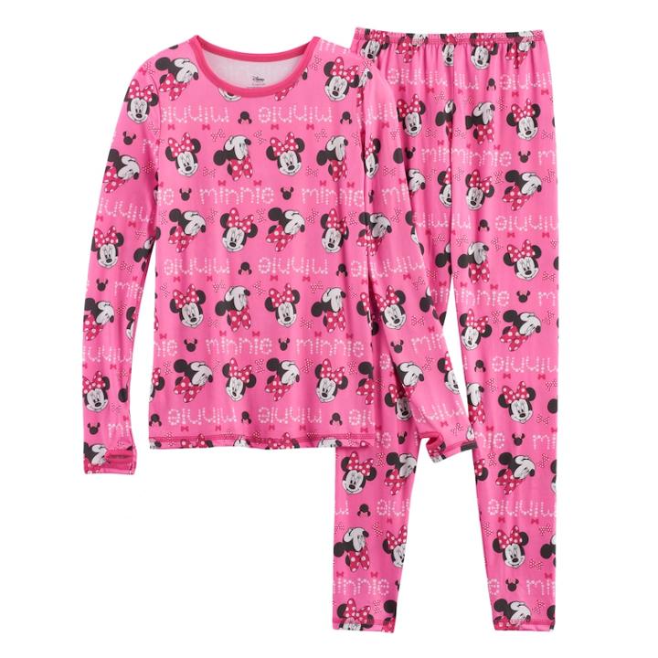 Disney's Minnie Mouse Girls 4-8 Baselayer Set By Cuddl Duds, Size: 4-5, Light Pink