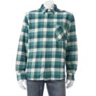 Men's Woolrich Classic-fit Plaid Flannel Button-down Shirt, Size: Xl, Turquoise/blue (turq/aqua)
