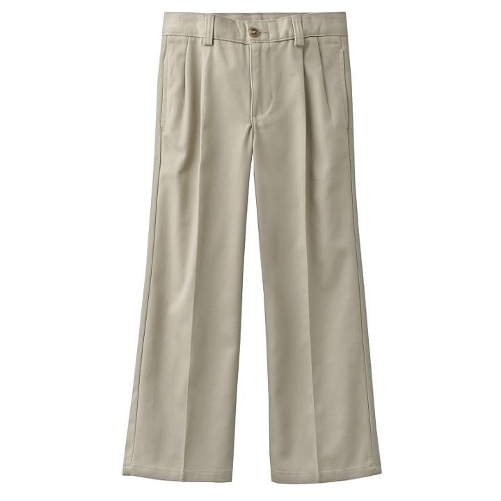 Boys 4-7x Chaps Pleated Twill School Uniform Pants, Boy's, Size: 4, Beig/green (beig/khaki)