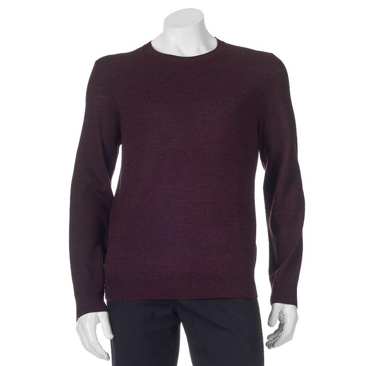 Men's Apt. 9&reg; Modern-fit Solid Merino Crewneck Sweater, Size: Large, Dark Red