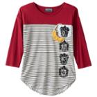 Girls 7-16 Harry Potter Pocket Snitch & Hogwarts House Symbol Striped Tee, Girl's, Size: Small, Red Other