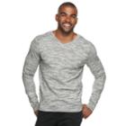 Men's Marc Anthony Slim-fit Tuck-stitch V-neck Sweater, Size: Large, Grey (charcoal)