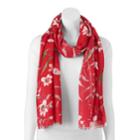 Apt. 9&reg; Winter Floral Pashmina Oblong Scarf, Women's, Dark Red