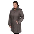 Women's Excelled Hooded Quilted Jacket, Size: Xl, Grey