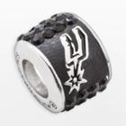 Logoart San Antonio Spurs Sterling Silver Crystal Logo Bead - Made With Swarovski Crystals, Women's, Black