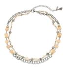 Simply Vera Vera Wang Bead & Chain Double Strand Necklace, Women's, Light Pink