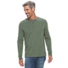 Men's Croft & Barrow&reg; Classic-fit Easy-care Henley, Size: Large, Dark Green