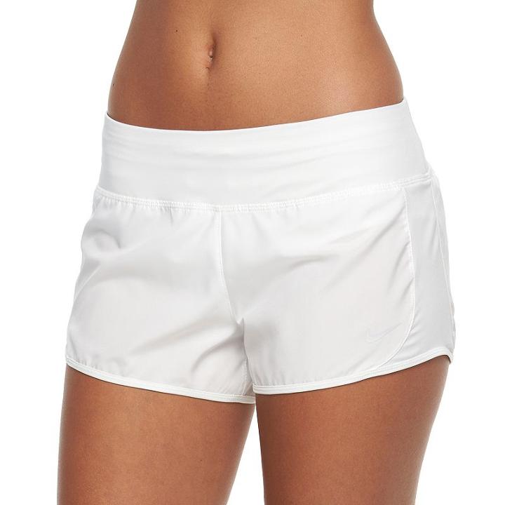 Women's Nike Crew Running Shorts, Size: Large, White