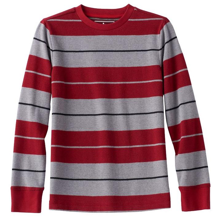 Boys 8-20 Urban Pipeline&reg; Rugby-striped Sweater Tee, Boy's, Size: Large, Dark Red
