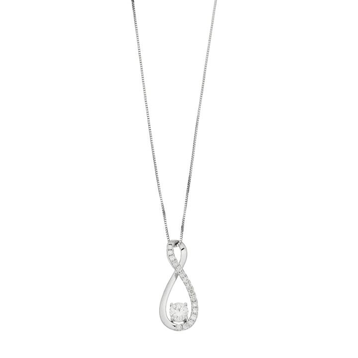 Forever Classic 14k White Gold 1/2 Carat T.w. Lab-created Moissanite Infinity Pendant, Women's, Size: 18