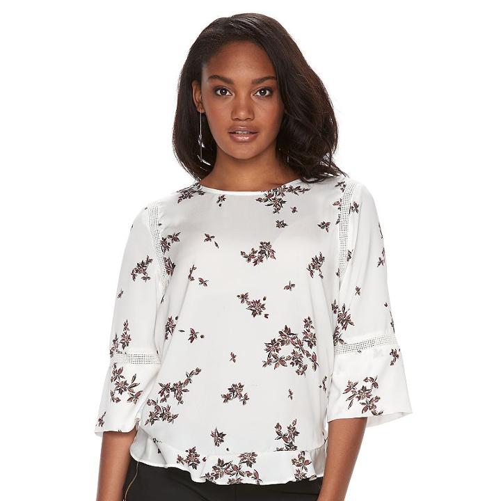 Women's Apt. 9&reg; Ruffle Satin Top, Size: Xl, White