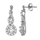 Sterling Silver Lab-created White Sapphire Infinity Drop Earrings, Women's
