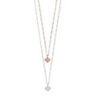 Lc Lauren Conrad Two Tone Heart Pendant Necklace Set, Women's, Multicolor