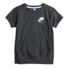 Girls 7-16 Nike Short Sleeve Sweatshirt, Size: Medium, Grey (charcoal)