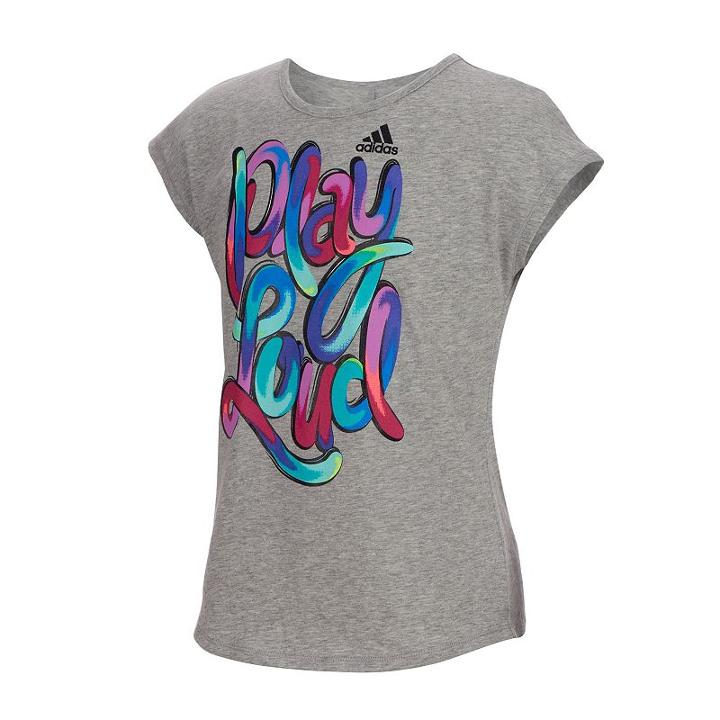 Girls 7-16 Adidas Short Sleeve Heart & Hustle Tee, Size: Large, Grey