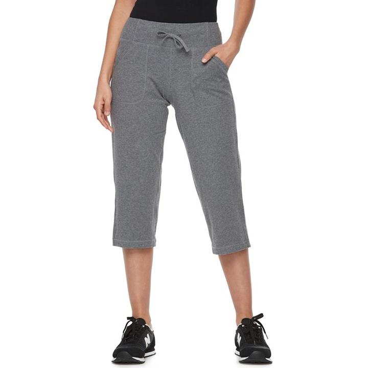 Women's Tek Gear&reg; Dry Tek Straight Leg Capris, Size: Xs, Med Grey