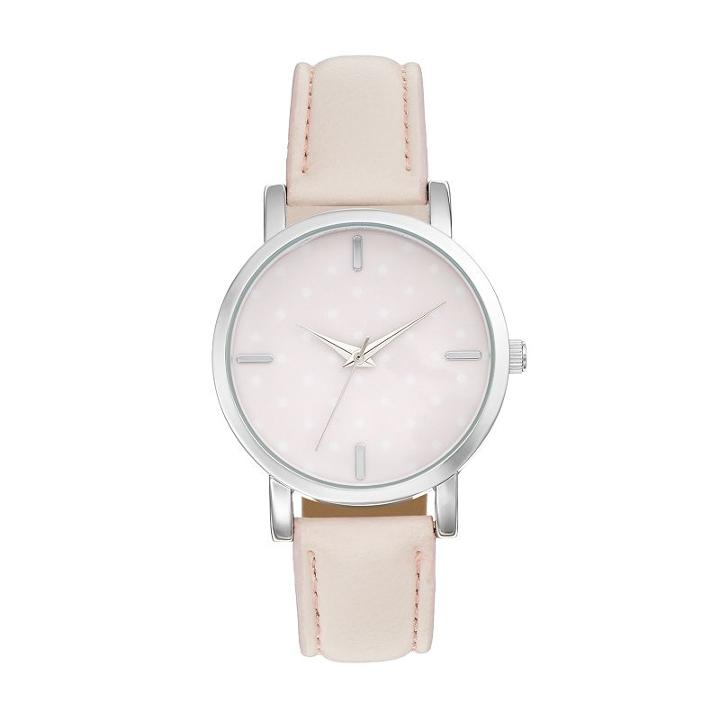 Women's Polka Dot Watch, Size: Medium, Pink