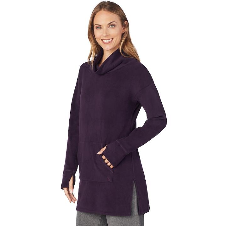 Women's Cuddl Duds Stretch Fleece Lounge Tunic, Size: Small, Med Purple