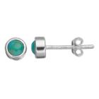 Itsy Bitsy Sterling Silver Simulated Turquoise Stud Earrings, Women's, Turq/aqua