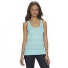 Juniors' So&reg; Double Scoop Textured Tank Top, Teens, Size: Medium, Turquoise/blue (turq/aqua)