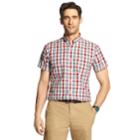 Men's Izod Cool Fx Breeze Classic-fit Plaid Casual Button-down Shirt, Size: Small, Brt Red