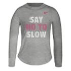 Girls 4-6x Nike Say No To Slow Graphic Tee, Size: 6x, Grey Other