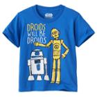 Boys 4-7 Star Wars: Episode Vii The Force Awakens R2d2 & C3po Graphic Tee, Boy's, Size: 6, Blue