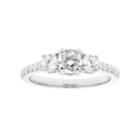 Platinum 1 Carat T.w. Igl Certified Diamond 3-stone Engagement Ring, Women's, Size: 7, White