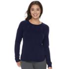 Petite Sonoma Goods For Life&trade; Cable Yoke Crewneck Sweater, Women's, Size: Xs Petite, Dark Blue