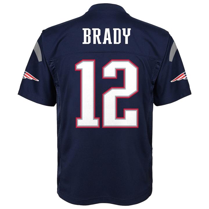 Boys 8-20 New England Patriots Tom Brady Replica Jersey, Size: S 8, Blue (navy)