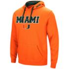 Men's Miami Hurricanes Pullover Fleece Hoodie, Size: Large, Drk Orange