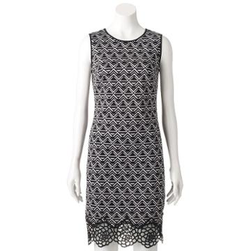 Women's M By Maia Geometric Sheath Dress, Size: 8 - Regular, White Oth