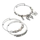 Best Friends Bangle Bracelet Set, Women's, White