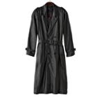 Men's Excelled Nappa Leather Trench Coat, Size: Xxl, Black
