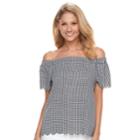 Women's Elle Print Scallop Off-theshoulder Top, Size: Small, Oxford