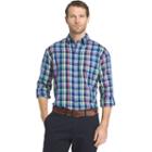 Men's Izod Fieldhouse Regular-fit Plaid Easy-care Button-down Shirt, Size: Large, Brt Blue