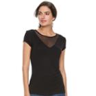 Women's Rock & Republic&reg; Illusion Yoke Tee, Size: Small, Black