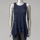 Women's Simply Vera Vera Wang Sequin Handkerchief Tank, Size: Xl, Dark Blue