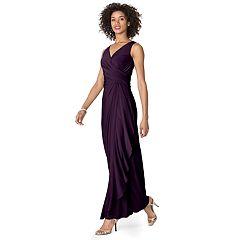 Women's Chaps Ruffle Overlay Sleeveless Gown, Size: 10, Purple