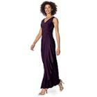 Women's Chaps Ruffle Overlay Sleeveless Gown, Size: 10, Purple